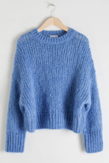 wool blend chunky knit sweater