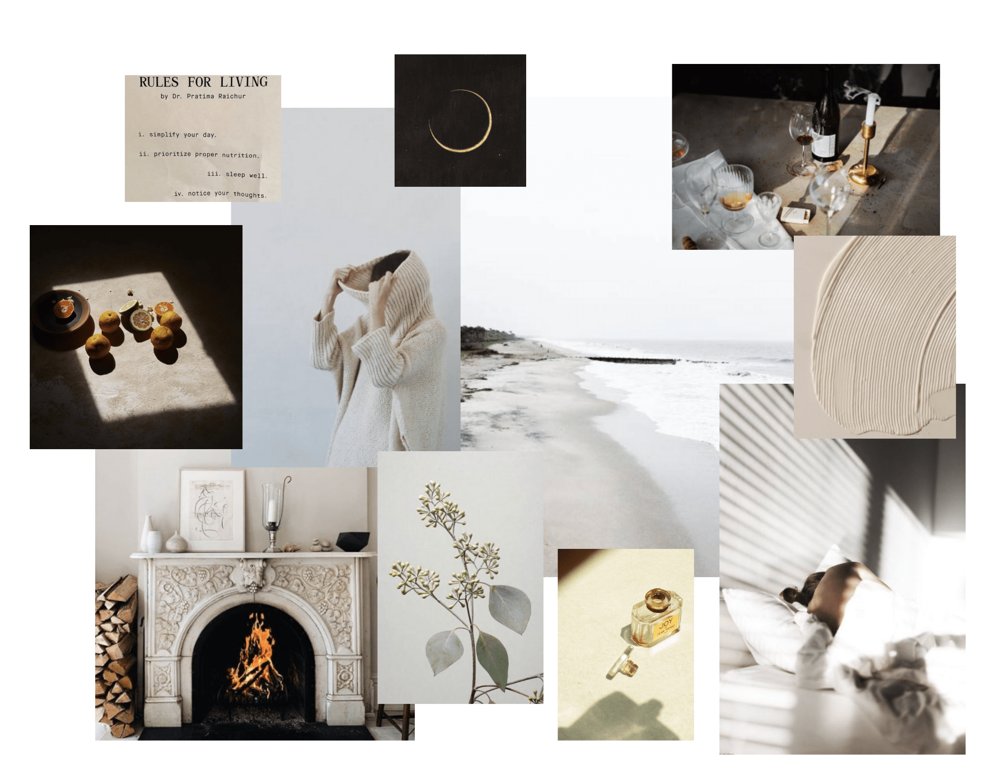collage of images evoking a winter mood