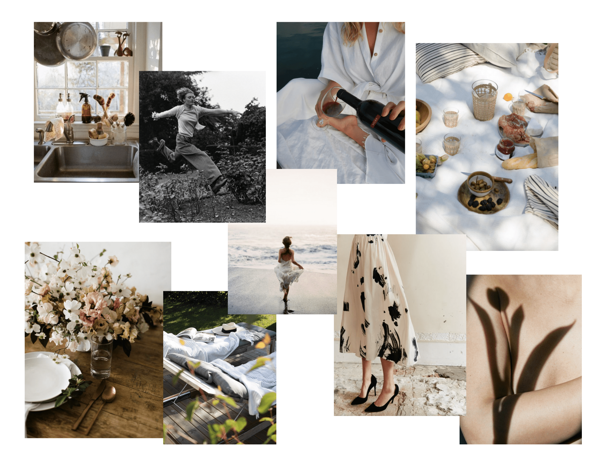 collage of images conveying a spring mood