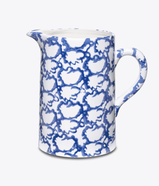 blue spongeware pitcher