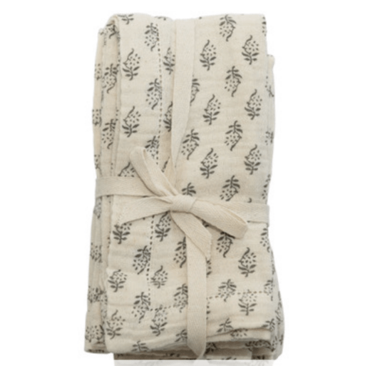 Floral Cotton Napkins tied with string