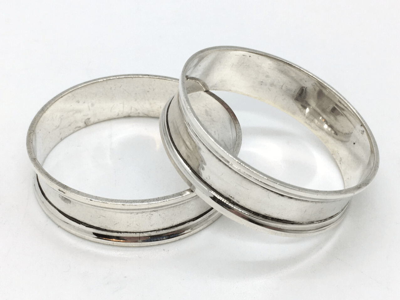 pair of antique sterling silver napkin rings