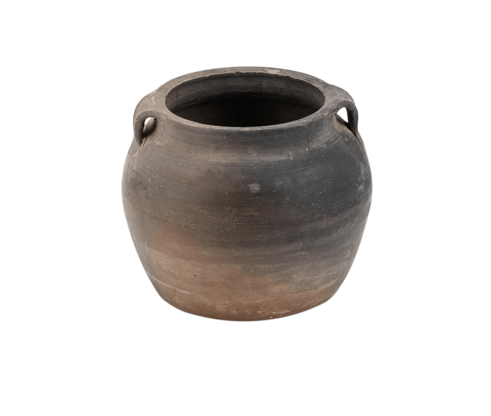brown earthenware pot