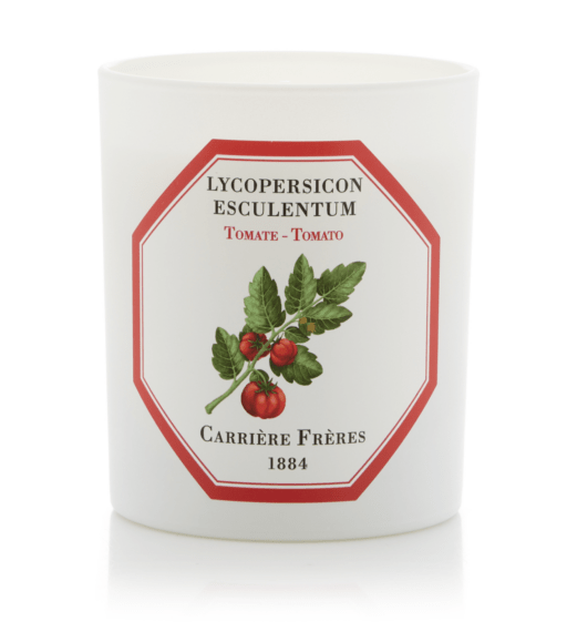 white candle in Tomato scent by Carriere Freres