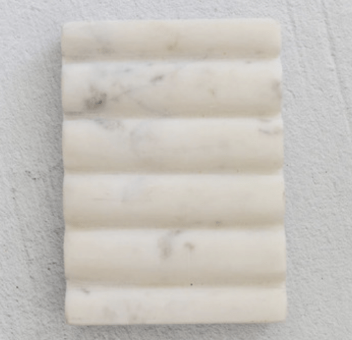 scalloped marble soap dish