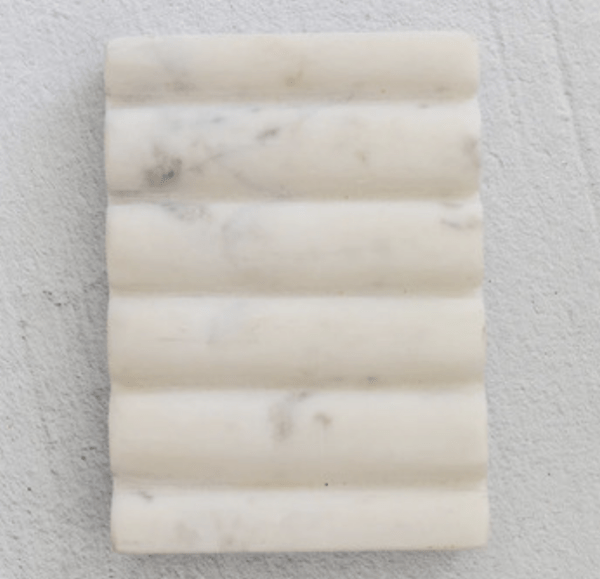 scalloped marble soap dish