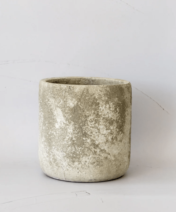 distressed clay flower pot