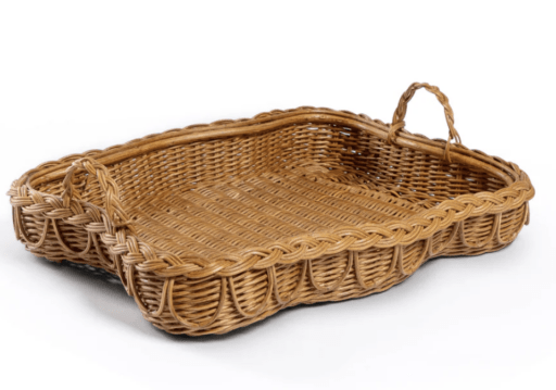 wicker tray with handles