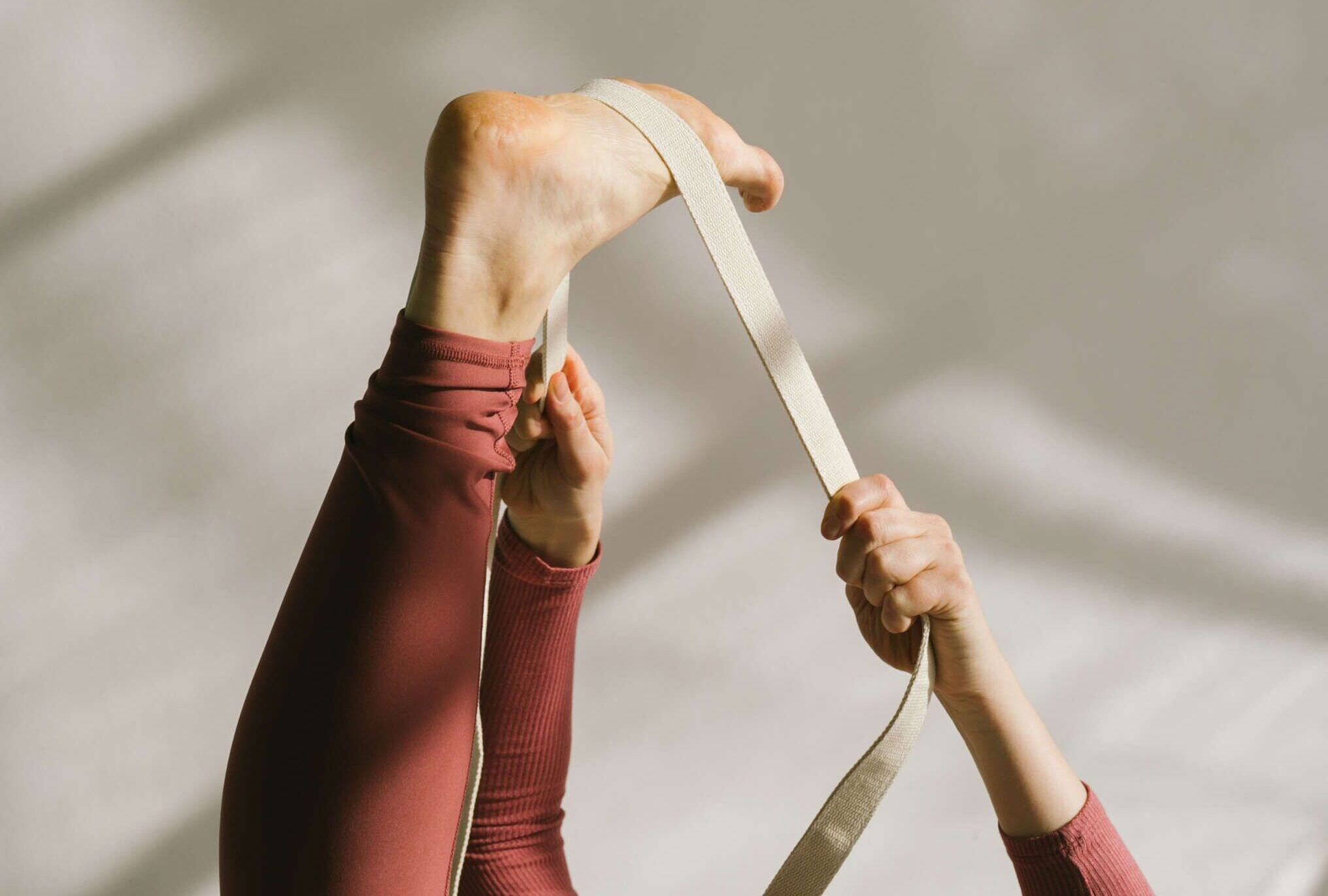 Yoga stretch with band