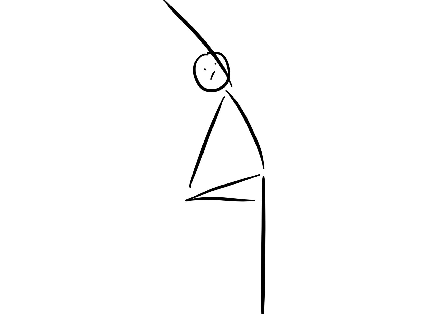 stick figure drawing of person doing yoga pose called Tree