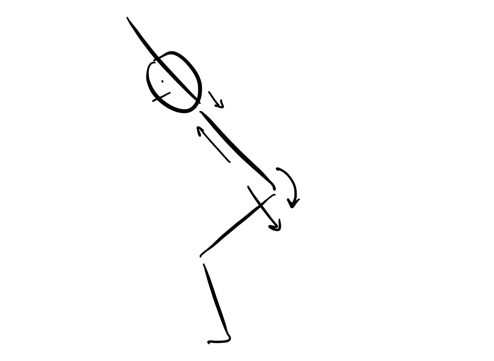 stick figure drawing of person doing Chair Pose