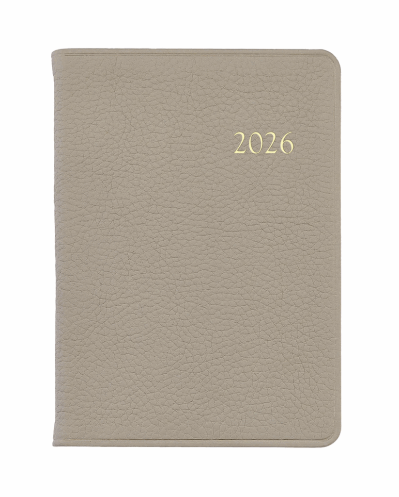 2026 Weekly Notebook in Beechwood Pebble Grain Leather