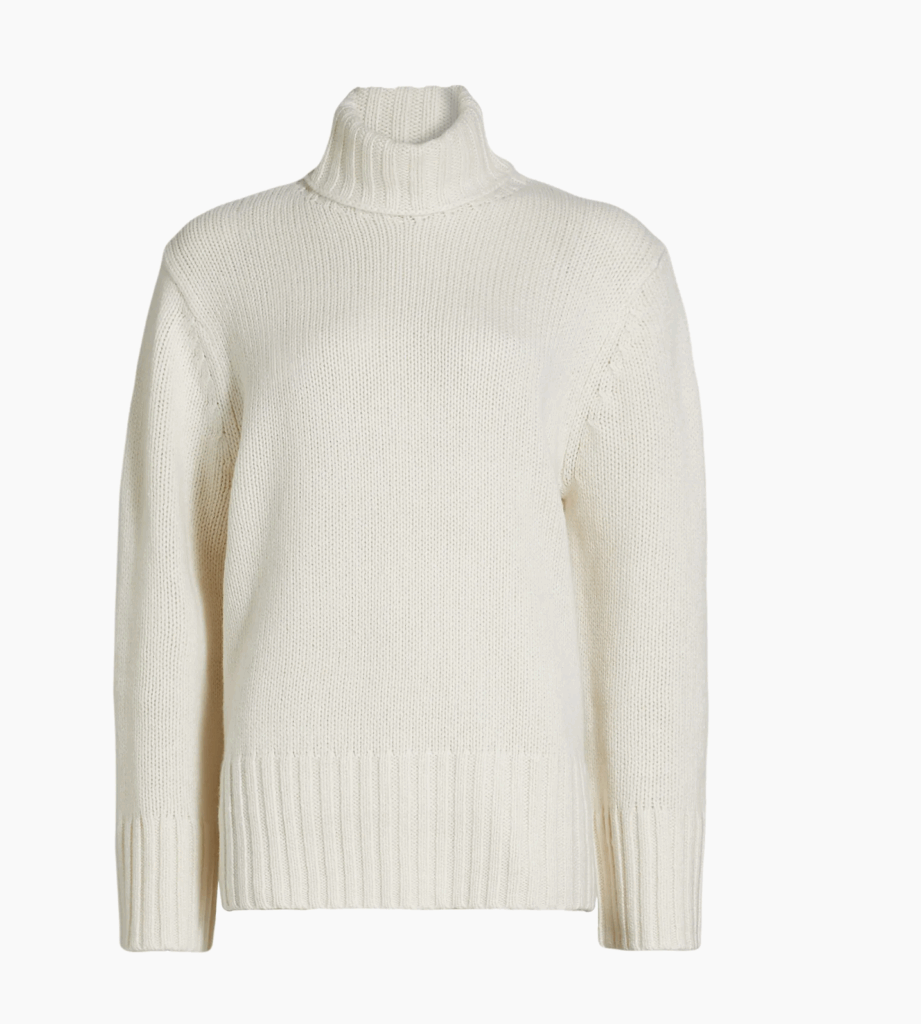 White Cashmere Turtleneck Sweater