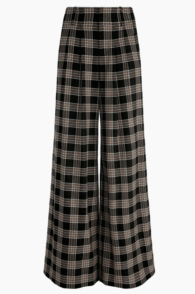 Plaid Wide-Leg Pants