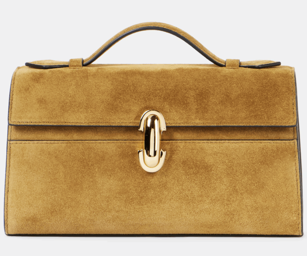 Brown suede tote bag