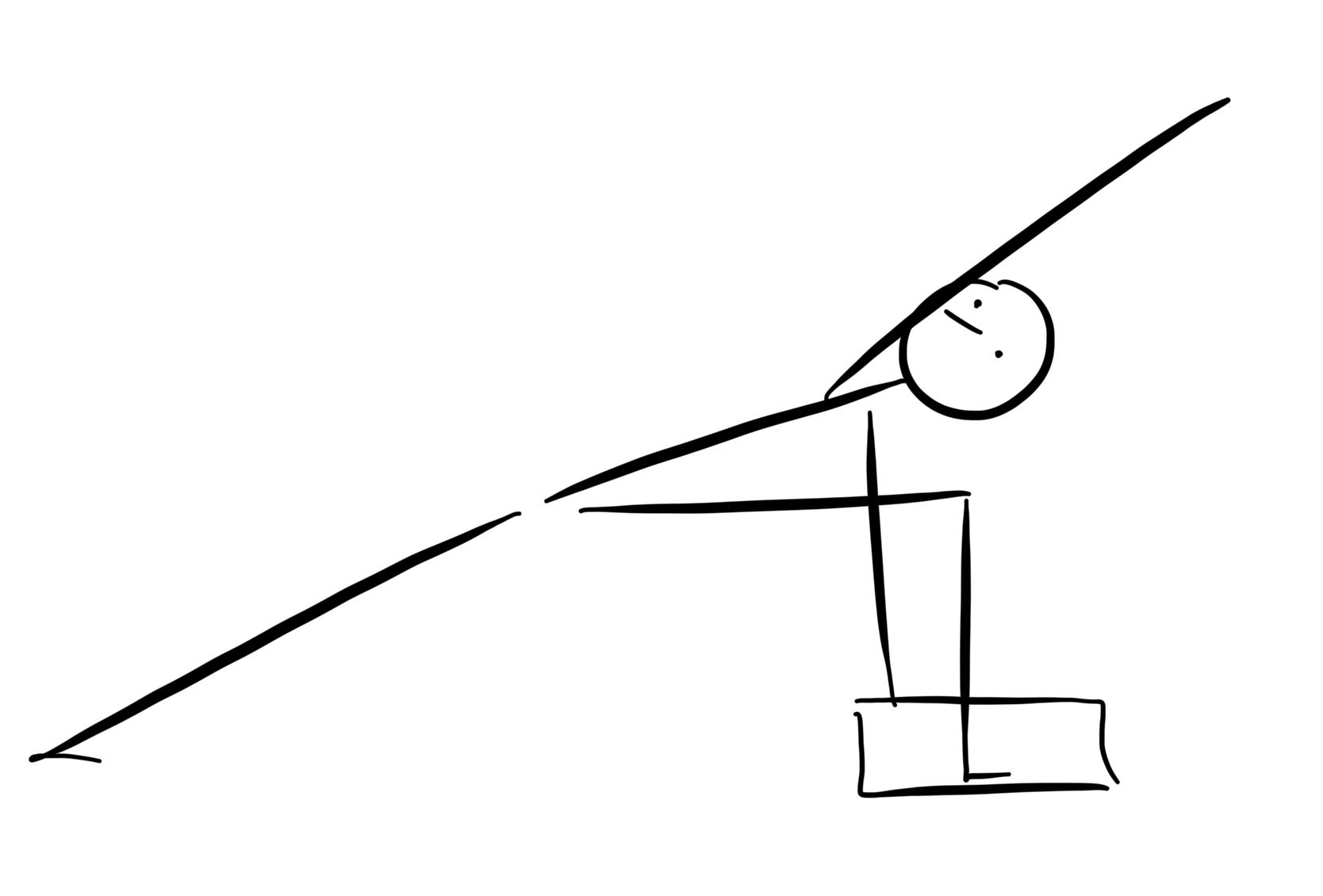Utthita Parsvakonasana stick figure drawing