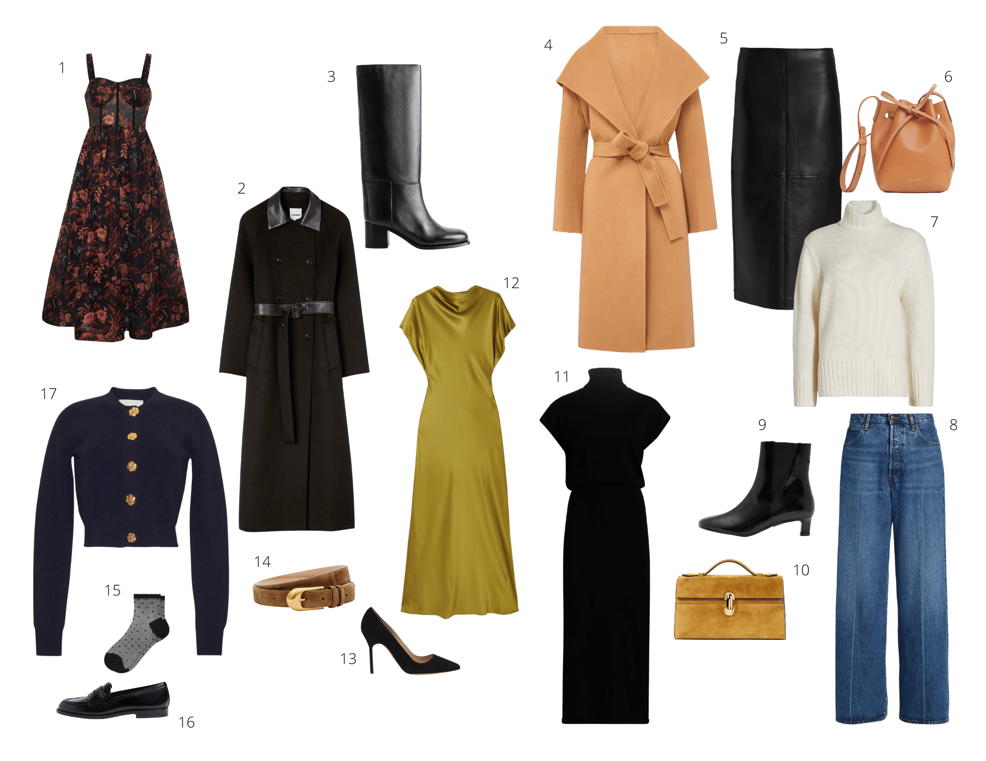 collage of style inspiration for a fall mood board
